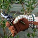 Gardening Gloves, Olive gingham