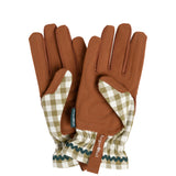 Gardening Gloves, Olive gingham