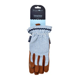 Gardening Gloves, Soft Blue Ticking Stripe