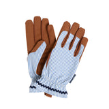 Gardening Gloves, Soft Blue Ticking Stripe